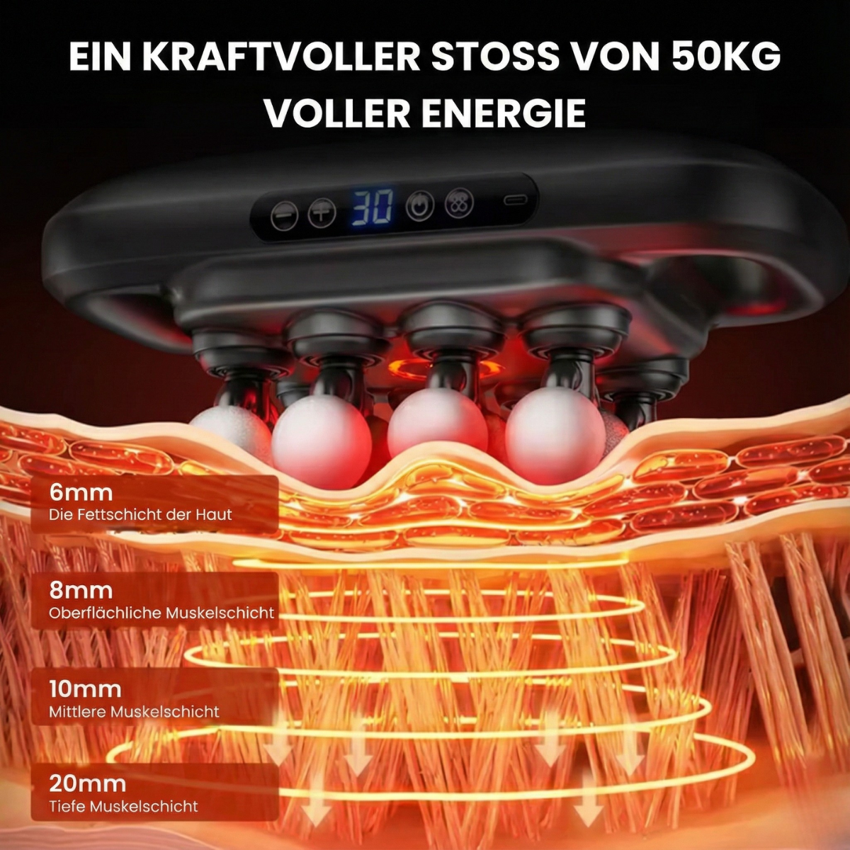 Luminis Pro™ Rotlicht Tiefengewebe-Massager mit 16 Köpfen