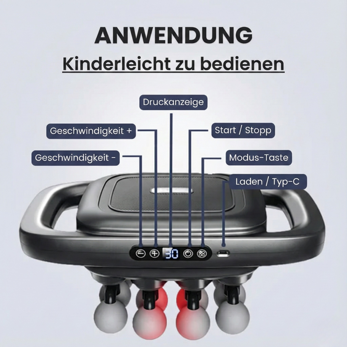 Luminis Pro™ Rotlicht Tiefengewebe-Massager mit 16 Köpfen