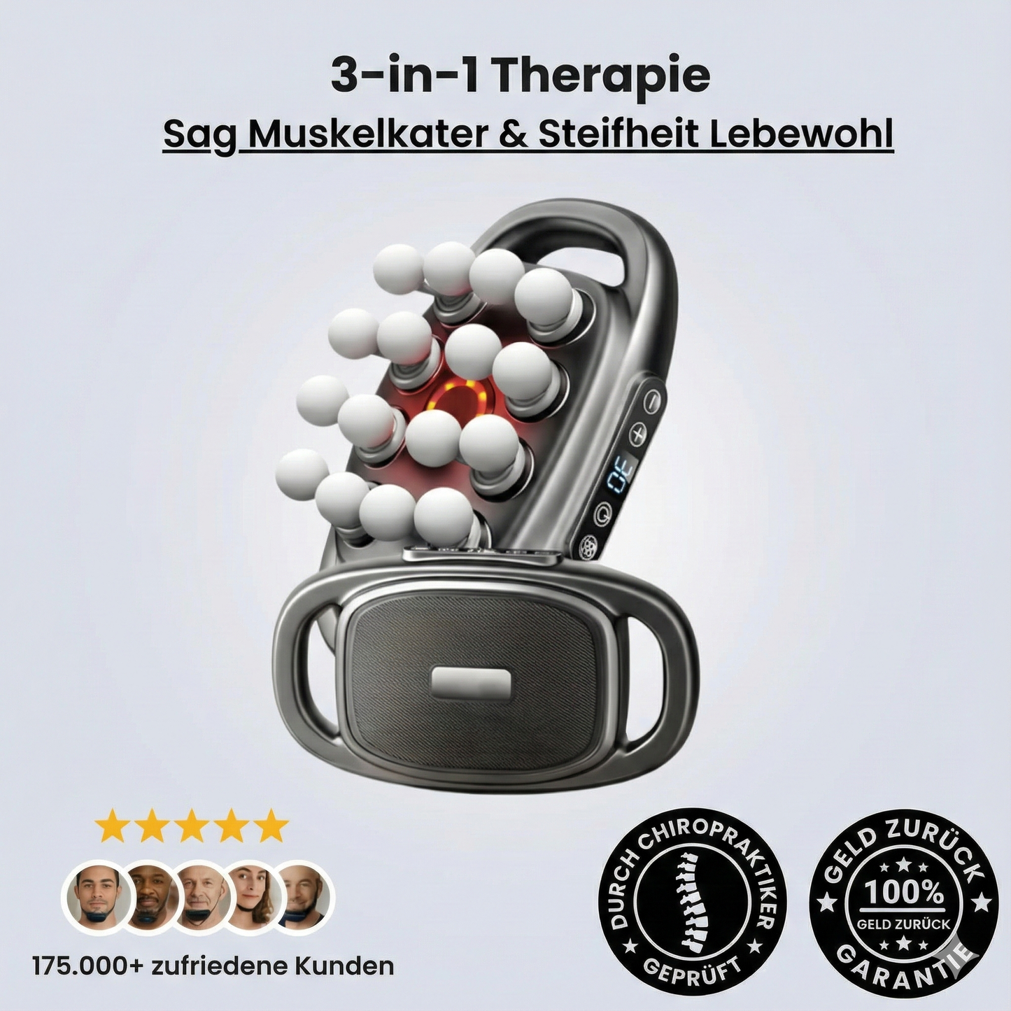 Luminis Pro™ Rotlicht Tiefengewebe-Massager mit 16 Köpfen